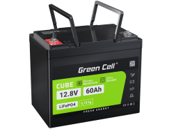 Green Cell Baterie LiFePO4 60Ah 12,8V 768Wh Lithium Iron Phosphate pro přívěsný motor, přístav, výtahy, RV