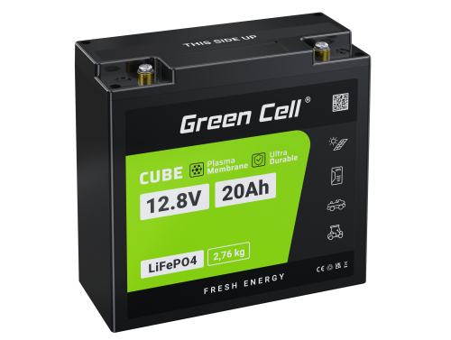 Green Cell LiFePO4 akumuliatorius 20Ah 12.8V 256Wh ličio geležies fosfatas traktoriui, vejapjovei, elektrinėms transporto