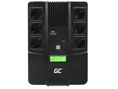 Green Cell Szünetmentes Tápegység UPS AiO 600VA 360W LCD Kijelzővel + Új Alkalmazás