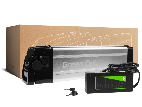Green Cell E-Bike Akku 36V 10,4Ah 396Wh Silverfish Elektrofahrrad 4 Pin für Zündapp, Hitway, Vivi, Fafrees mit Ladegerät OUTLET