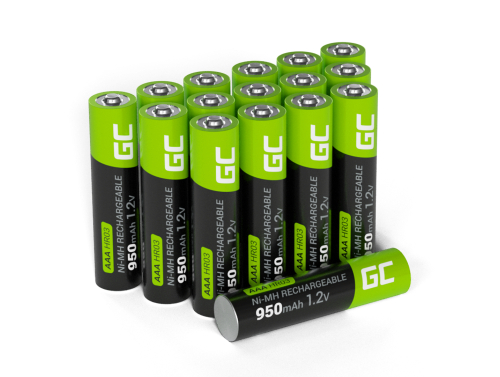 16x įkraunamos baterijos AAA R3 950mAh Ni-MH akumuliatoriai Green Cell