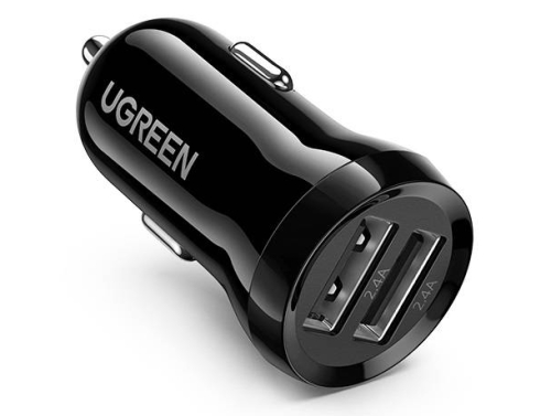 UGREEN automobilinis pakrovėjas 24 W, 2x USB-A į degalų žibintuvėlio lizdą, mažas ir lengvas, greitas pakrovimas