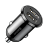 Auto töltő Baseus Grain Pro 24W, 2x USB, 4.8A, Fekete, Gyors telefon töltés utazáshoz