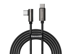 Baseus Legend sorozat USB-C szögletes kábel, 100W, 2m, Fekete, Gyors PD töltés és 480 Mbp/s adatátvitel