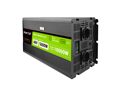 Green Cell PowerInverter LCD Spannungswandler 48 V 5000 W/10000 W Reiner Sinus-Wechselrichter mit Display