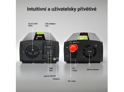 Invertor Green Cell Cell® 500W / 1000W Čistý sinusový napěťový invertor 12V 230V invertor